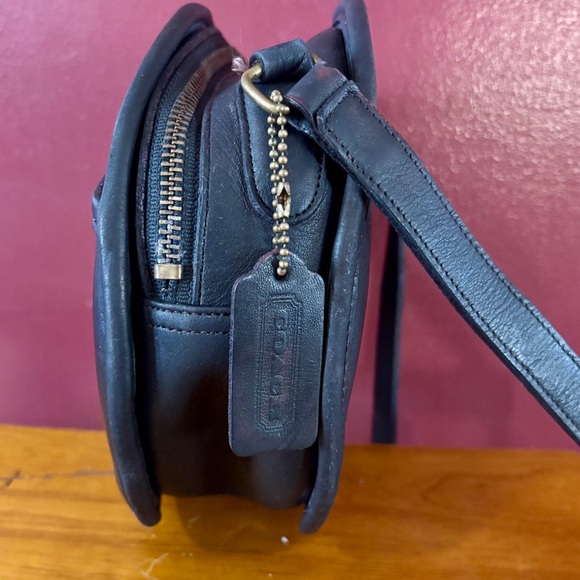 Vintage 80s 90s Coach Chester Canteen style Purse Bag black Leather Made in USA - Picture 8 of 11